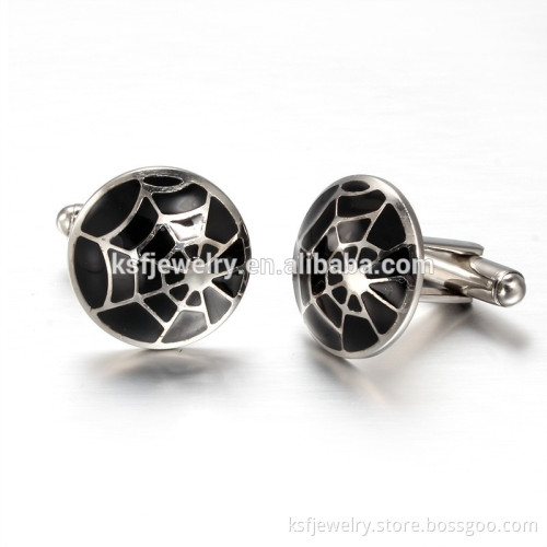 Biker Jewelry Silver&Black Stainless Steel Custom Cufflinks Wholesale 2015